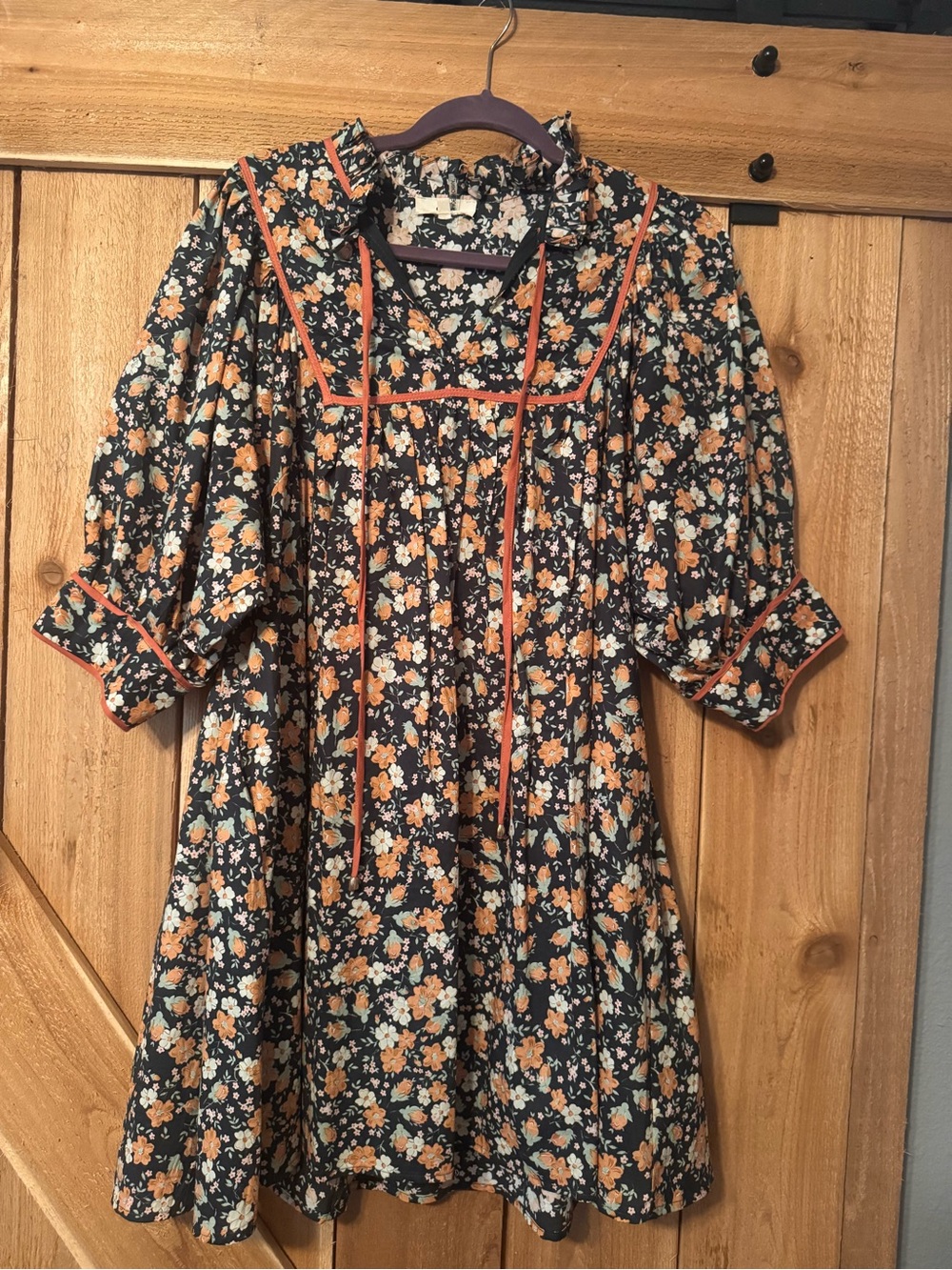 entro Floral Dress with Piping